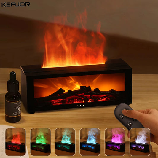 Humidificador con efecto de llama luminosa 7 colores